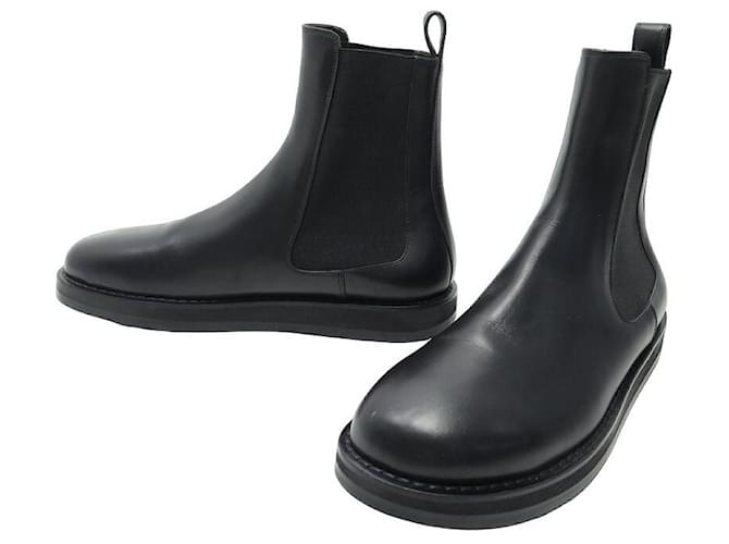 NEUF CHAUSSURES THE ROW BOTTINES GAIA 41 CHELSEA CUIR NOIR LEATHER BOOTS  ref.1099414