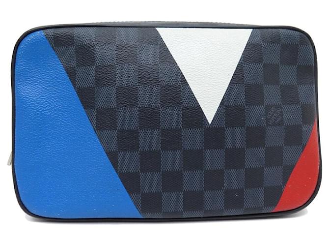 Louis Vuitton Toiletry pouch pouch N41608 CHECKED COBALT AMERICA'S CUP 2017 POUCH Navy blue Cloth  ref.1099455