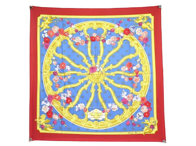 Hermès HERMES SCARF REAR WHEEL OF THE IMPERIAL COACH OF THE COURT OF VIENNA 1973 Red Silk  ref.1099465