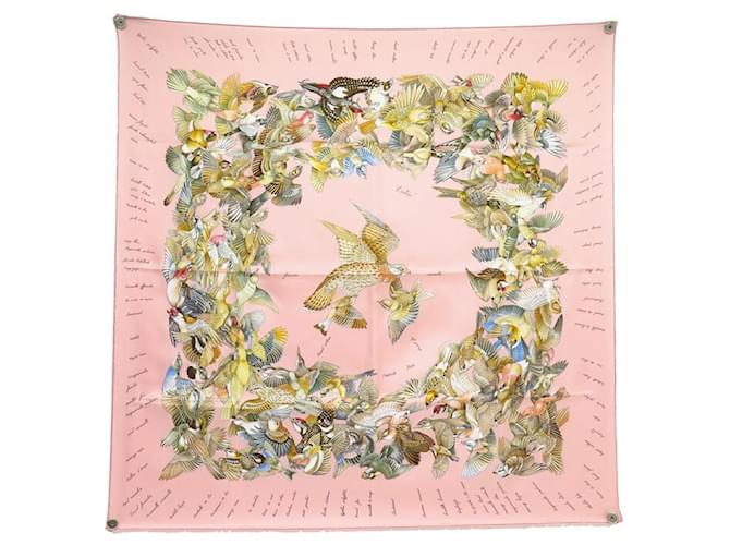 Hermès NEW HERMES SCARF THE INTRUS A. BY JACQUELOT CARRE 90 PINK SILK BOX SCARF NEW  ref.1099476