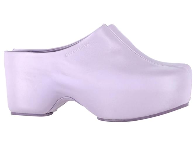 Givenchy Platform Clogs in Lilac Leather Purple  ref.1099478