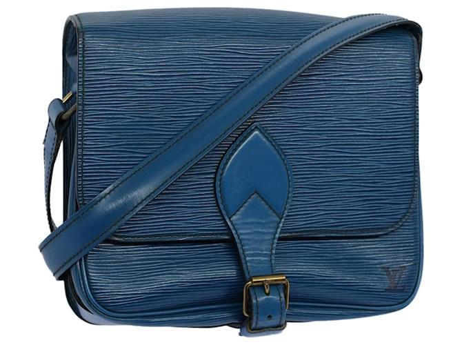 LOUIS VUITTON Epi Cartouchiere MM Shoulder Bag Blue M52245 LV Auth 55173 Leather  ref.1099894