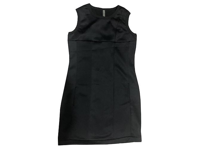 Robe midi noire en molleton de polyester Peuterey