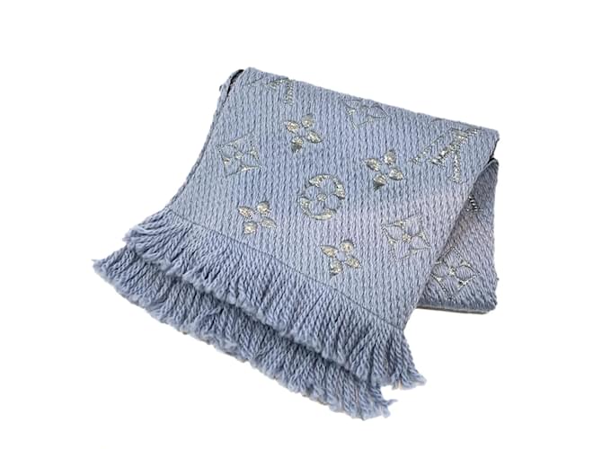 Louis Vuitton logomania shine scarf Blue  ref.1100396