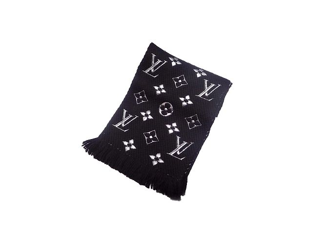 Louis Vuitton logomania brillo bufanda Negro