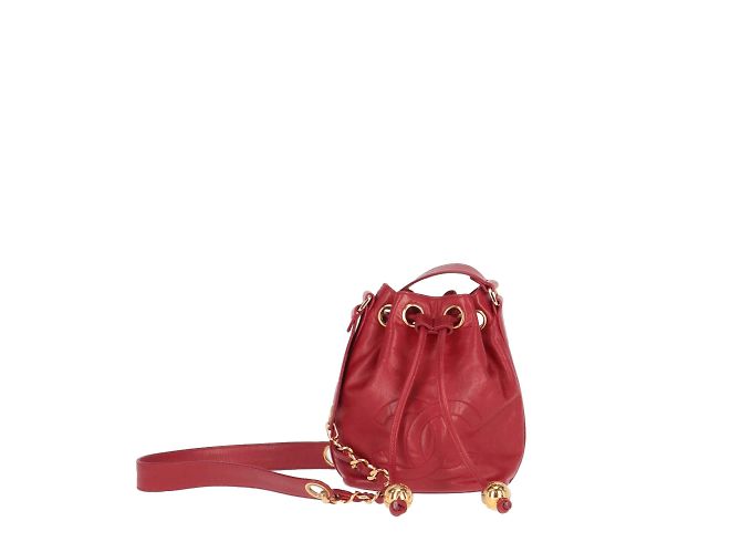 Borsa a secchiello rossa Chanel Rosso 