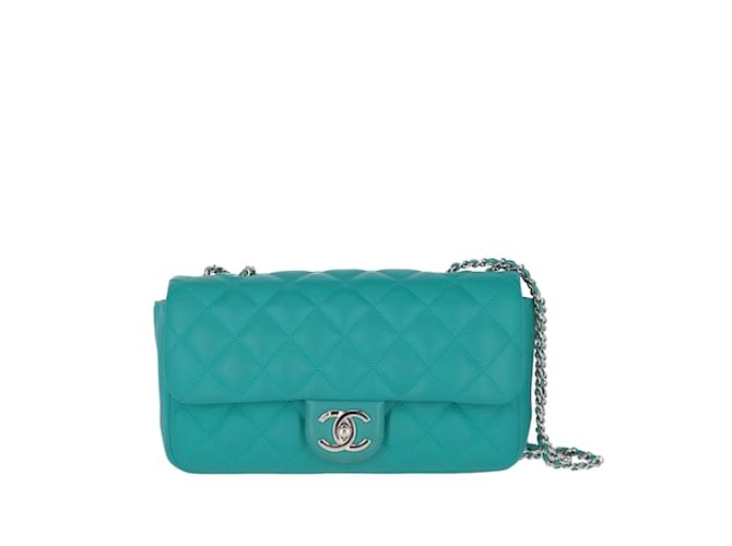 Bolso de hombro Chanel color verde azulado  ref.1100405