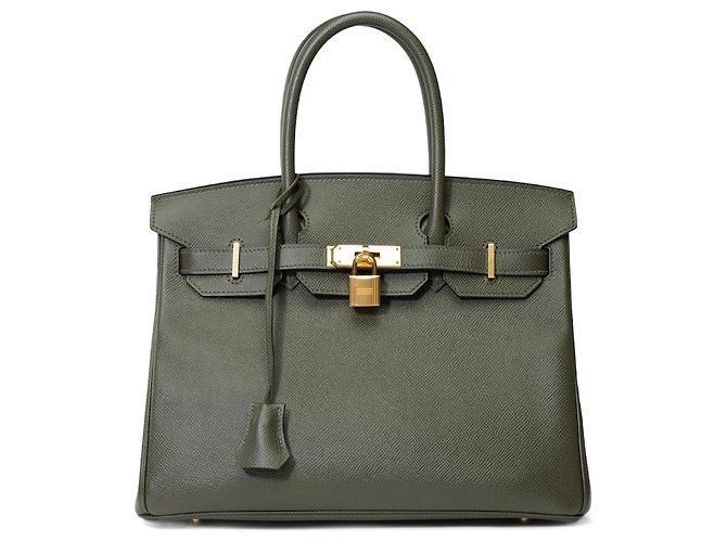 Hermès HERMES BIRKIN Tasche 30 aus grünem Leder - 101534