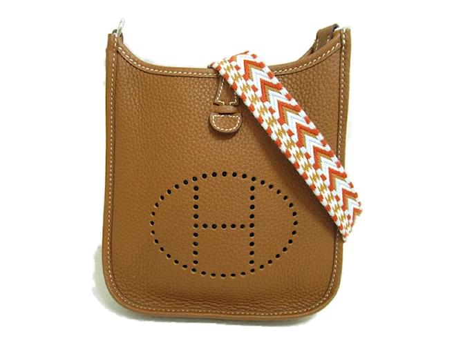 Hermès Clemence Evelyne I TPM Brown Leather Pony-style calfskin  ref.1100459