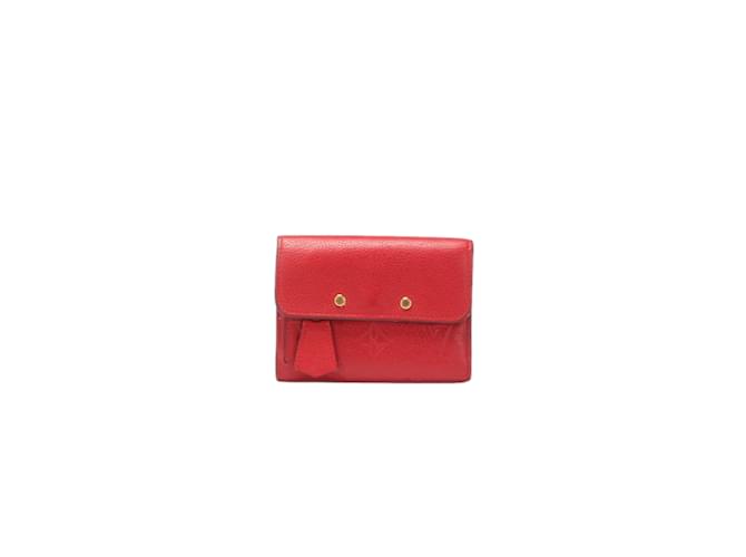 Louis Vuitton Monogram Empreinte Pont Neuf Kompakte Geldbörse aus Leder, kurze Geldbörse in gutem Zustand Rot  ref.1100506