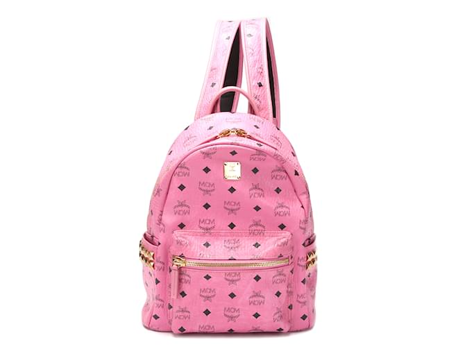 MCM Visetos Stark Backpack  Leather Backpack in Very Good Condition Pink  ref.1100508