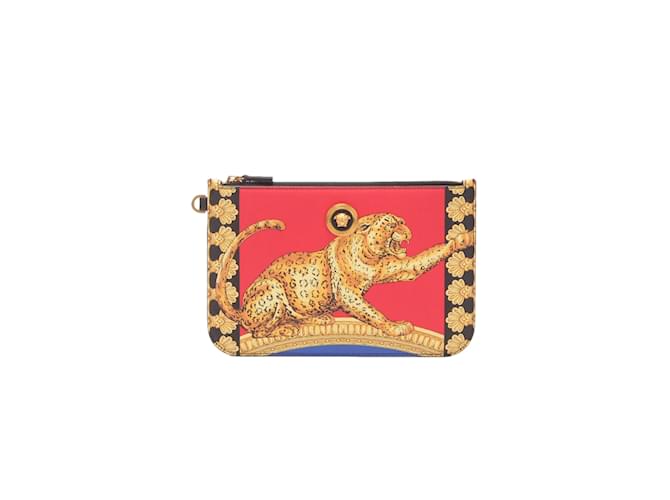 Versace Leopard Baroque Clutch Bag Multiple colors Cloth  ref.1100519