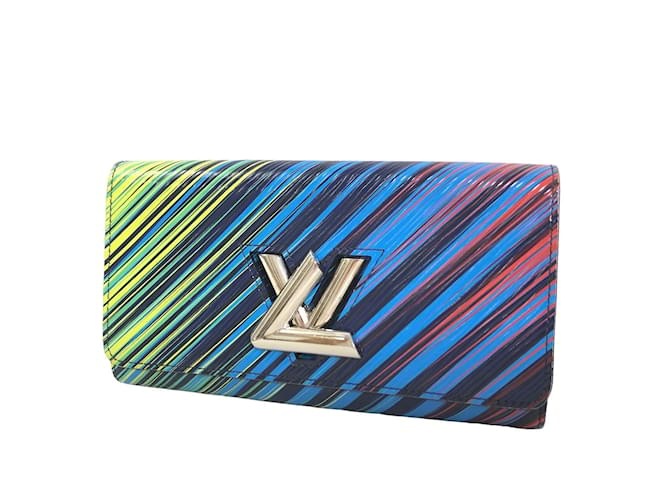 Louis Vuitton Epi Multicolor Twist Wallet  M62263 Blue Leather  ref.1100524