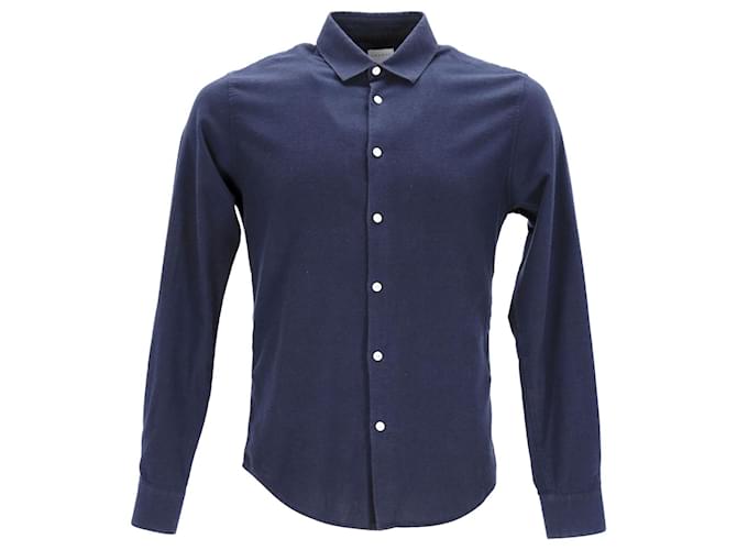 Sandro Paris Casual Shirt in Navy Cotton Navy blue  ref.1100836