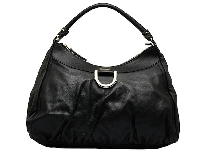 Gucci Leather D-Ring Shoulder Bag 189833 Black  ref.1100887