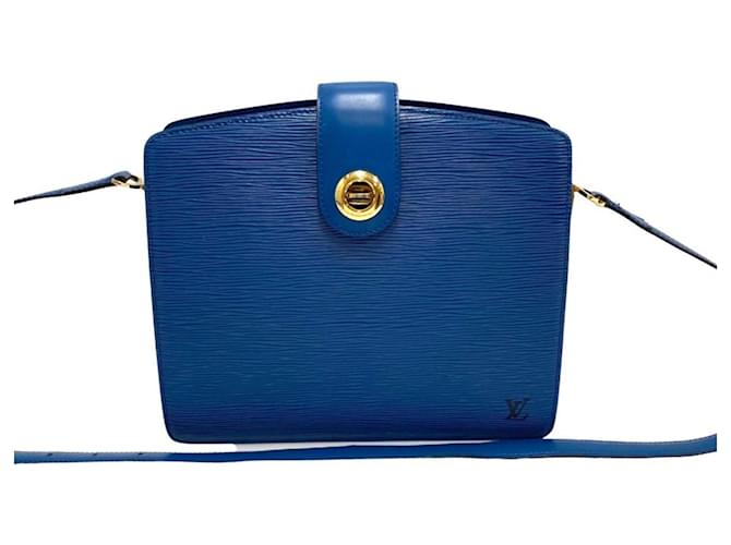 Louis Vuitton Capucines Azul Cuero  ref.1100992