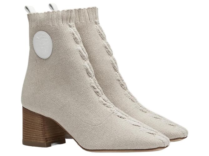 Hermès Hermes Volver 60 Botines nocciola/blanc Blanco