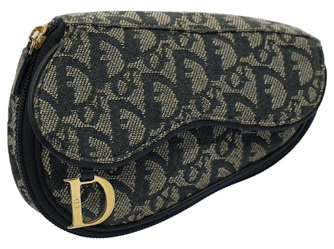 Christian Dior Trotter Canvas Pouch Navy Auth bs8822 Navy blue  ref.1101258