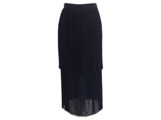 Autre Marque Falda midi plisada de Giò Moretti Negro