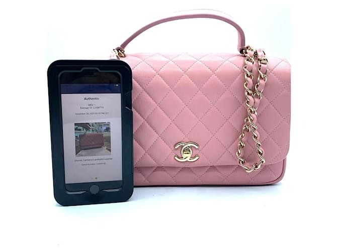 Chanel 19 Chanel couro rosa  ref.1101521