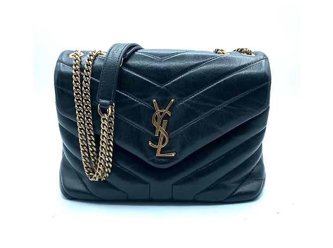 saint laurent lou lou pelle nera Nero