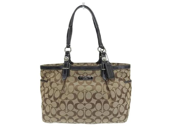 Coach Signature Gallery Style East West Tote F16561 Braun Leinwand  ref.1101576