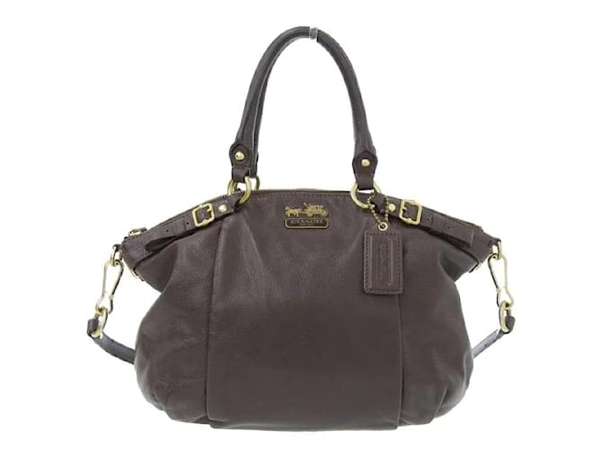 Coach Sac à main en cuir Madion Sofia en bon état Marron  ref.1101580