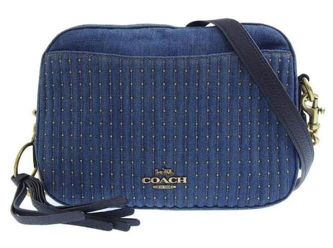 Coach Jeans-Kameratasche mit Nieten 53622.0 Blau John  ref.1101581