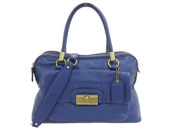 Coach Bolsa de couro Kristin em bom estado Azul  ref.1101603