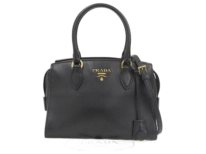Prada Top Handle Handbag 1BA164 Black Leather  ref.1101628
