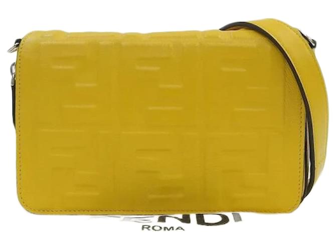 Fendi nappa 1974 Embossed Mini Expandable Flap Bag  7M0299 Yellow Leather  ref.1101631