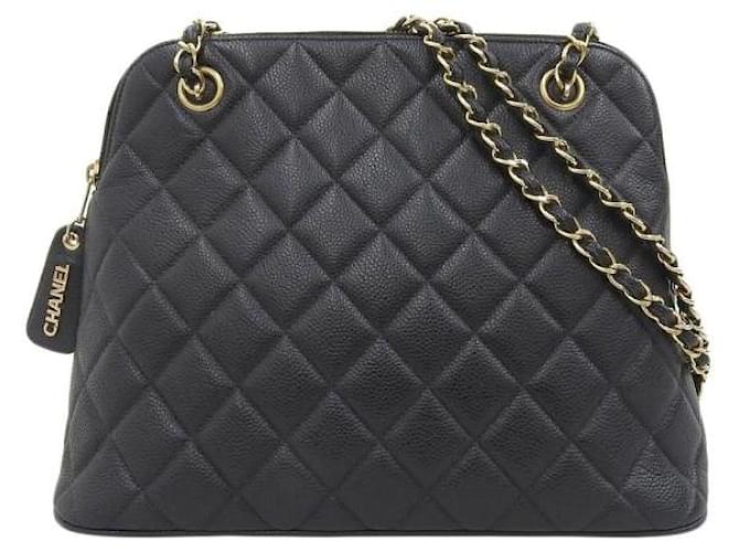 Chanel CC Matelasse Chain Shoulder Bag Black Leather  ref.1101632