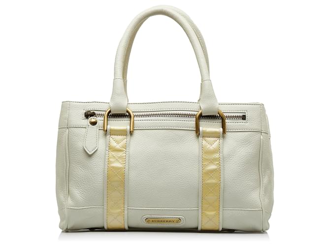 Burberry White Leather Handbag Pony-style calfskin  ref.1101798