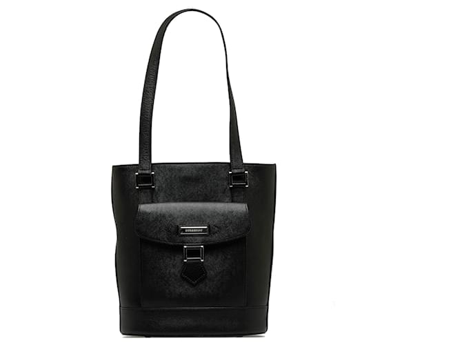 Burberry Black Leather Shoulder Bag Pony-style calfskin  ref.1101805