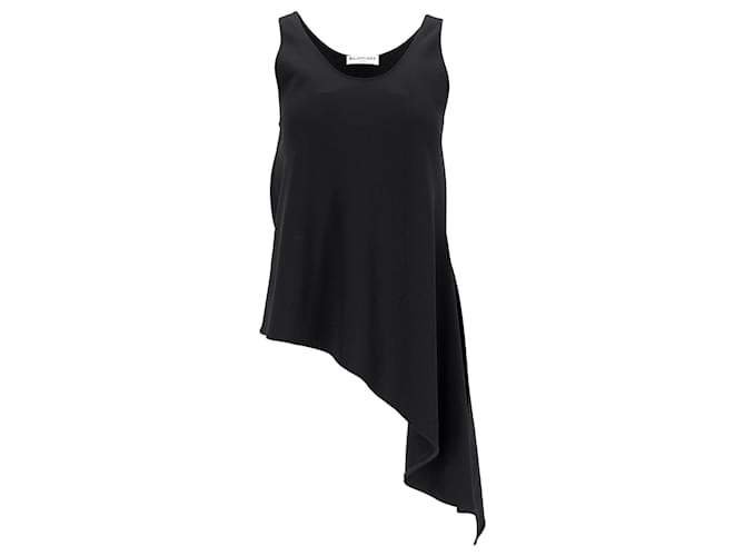 Balenciaga Asymmetric Tank Top in Black Polyester  ref.1102070