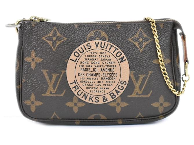 Louis Vuitton Mini Pochette Accessoires Brown Cloth  ref.1102231