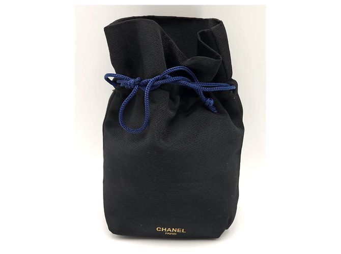 Chanel Mini Drawstring Bag Black