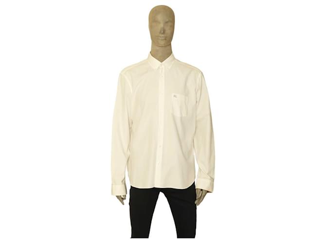 Burberry Brit Blanco Algodón Hombres Casual Camisa Con Botones Top Tamaño XXL  ref.1102386