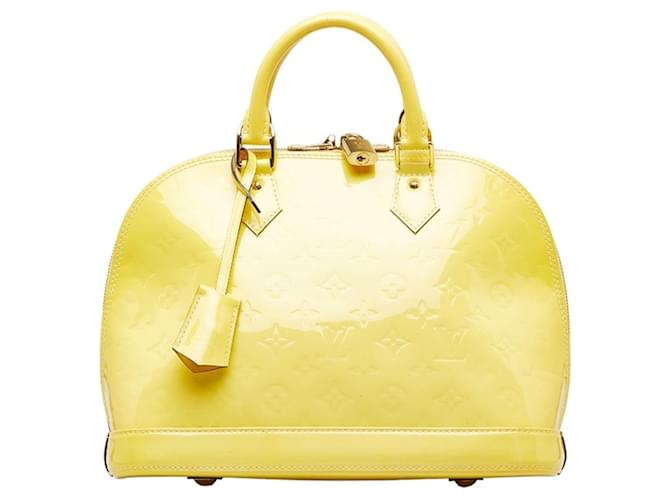 Louis Vuitton Alma Yellow Patent leather  ref.1102454