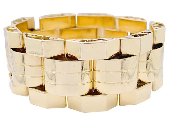 inconnue Pink gold and yellow gold Tank bracelet.  ref.1102522