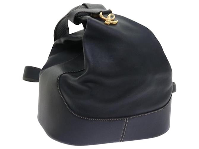 LOEWE Backpack Shoulder Bag Leather Navy Auth 56678 Navy blue  ref.1102544