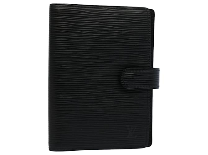 LOUIS VUITTON Epi Agenda PM Day Planner Cover Black R20052 LV Auth bs8799 Leather  ref.1102586