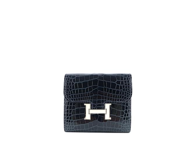 Constance Hermès HERMES  Handbags T.  Exotic leathers Navy blue  ref.1102817