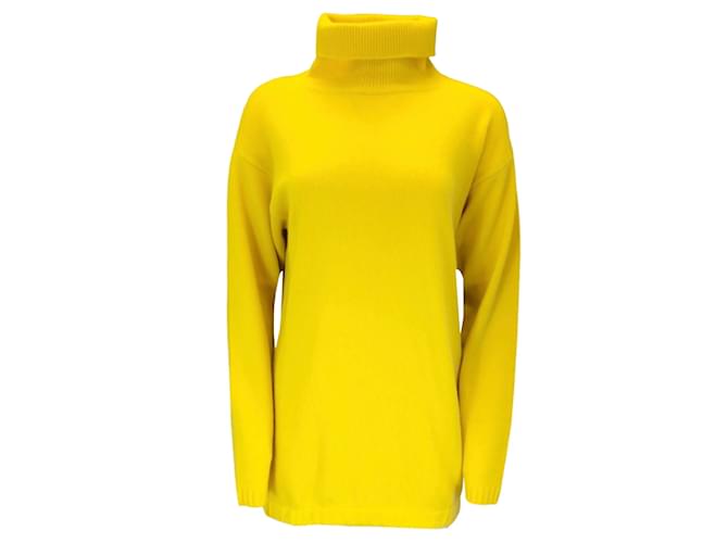 Autre Marque Pull à col roulé en tricot de cachemire à manches longues jaune Sybilla  ref.1102857