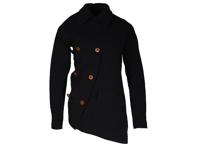 Comme Des Garcons A/W 2002 Asymmetric Coat in Black Wool  ref.1102915