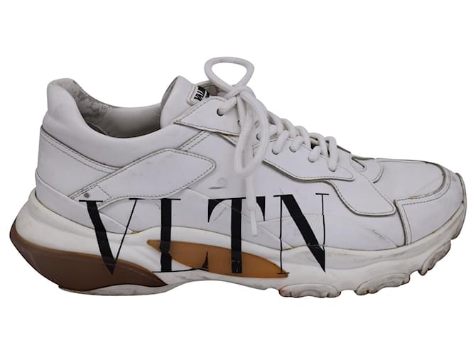 Valentino Garavani Sneakers basse Bounce di Valentino in pelle bianca Bianco  ref.1102924
