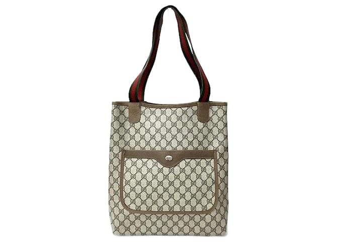 Gucci GG Canvas Web Tote Bag  39 02 003 Brown Cloth  ref.1102937