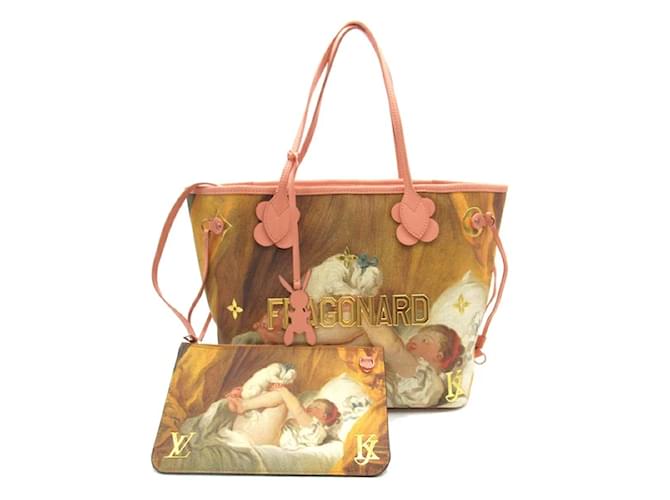 Louis Vuitton x Jeff Koons Masters Collection 'Fragonard' Neverfull MM M43319 Toile Rose  ref.1102943