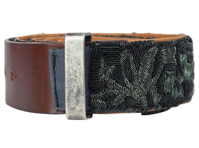 Dries Van Noten Green embellished leather belt  ref.1102978