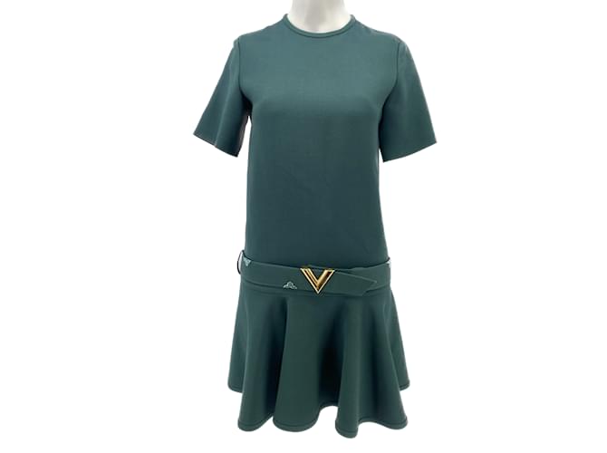 LOUIS VUITTON  Dresses T.fr 36 Wool Green  ref.1103169